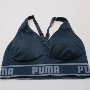 PUMA Black Lined Wireless Fitted Sports Bra NWOT Size Large